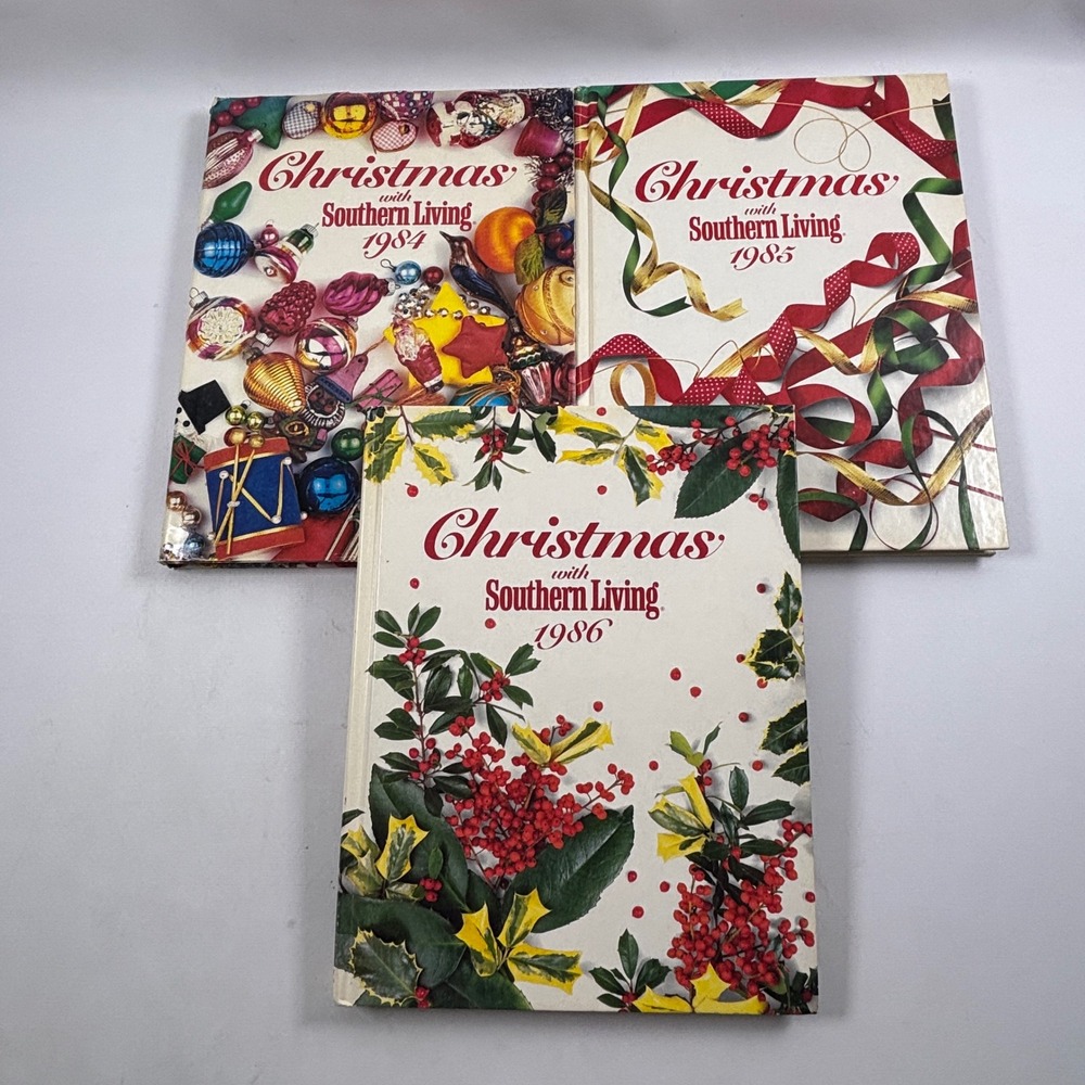 Christmas with Southern Living Books 1984 1985 1986 Lot of 3 Hardcover Vintage